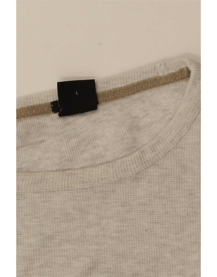 Męski top slim fit z długim rękawem Hugo Boss, duży, szary