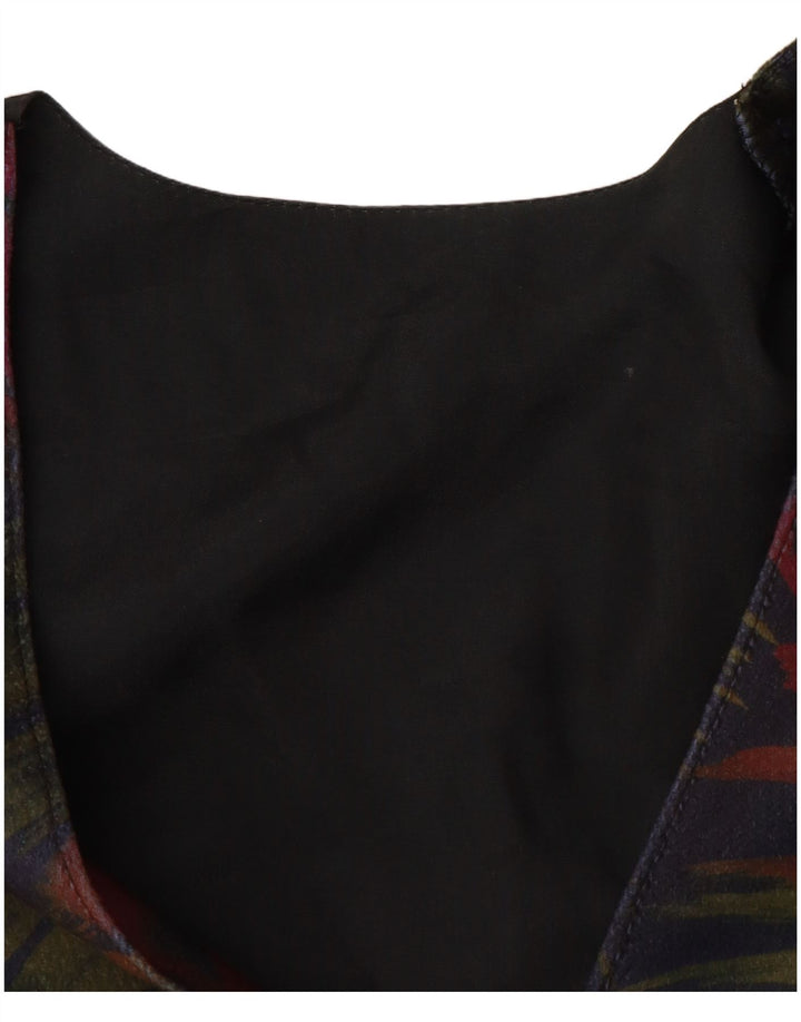 Kamizelka damska VINTAGE UK 12 Średni granatowy w kwiaty