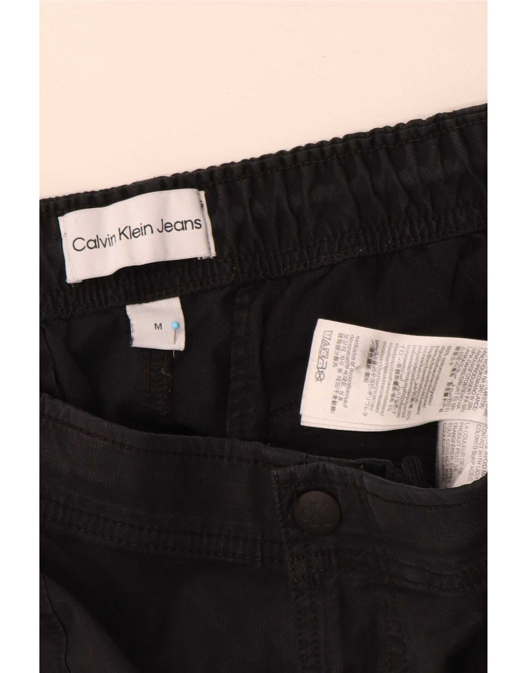 Męskie spodnie cargo Calvin Klein, średnie W32 L30, czarne, bawełniane