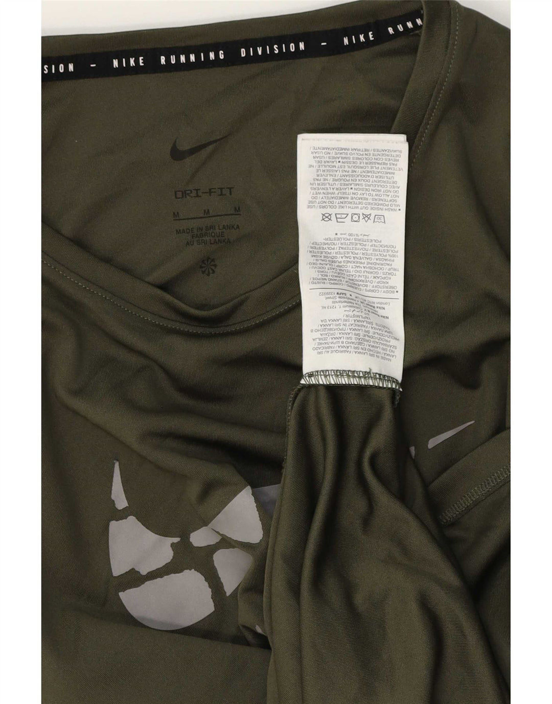 Męska koszulka do biegania Nike z grafiką Top, średnio zielona, sportowa, poliestrowa