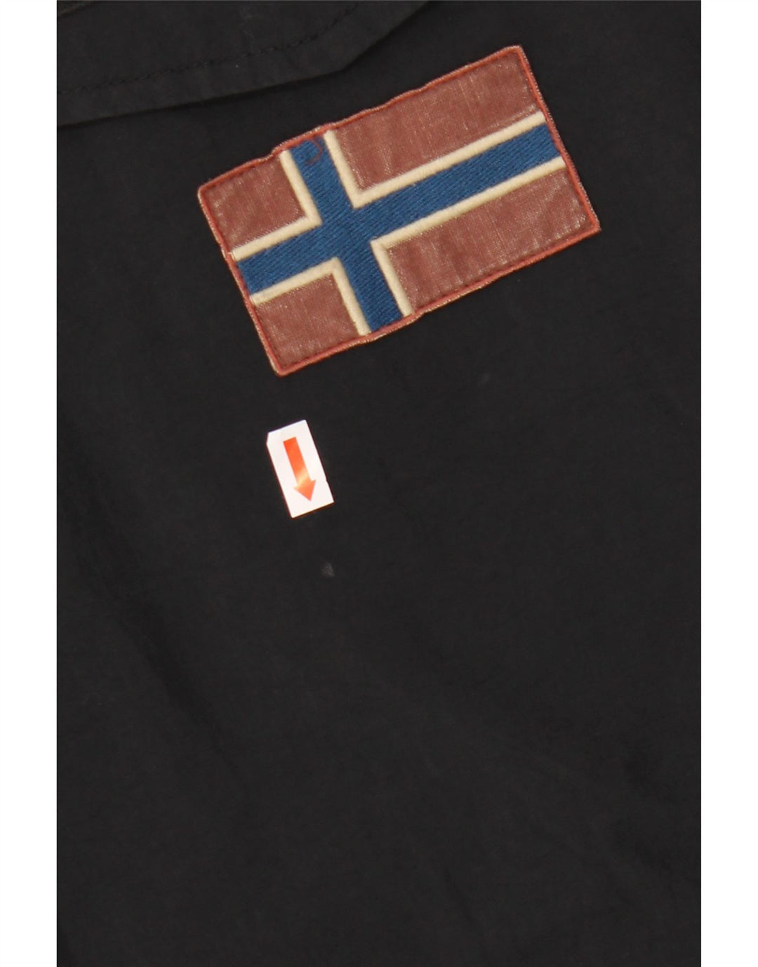 Męska kurtka Anorak z kapturem i grafiką NAPAPIJRI UK 36, mała, czarna, poliester