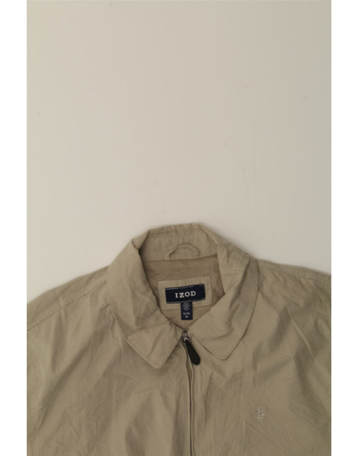 IZOD Mens Bomber Jacket UK 42 XL Beige Polyester Vintage Izod and Second-Hand Izod from Messina Hembry 