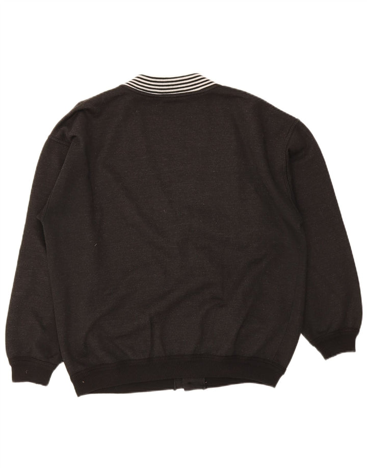 Męski sweter z grafiką w stylu vintage, średni czarny