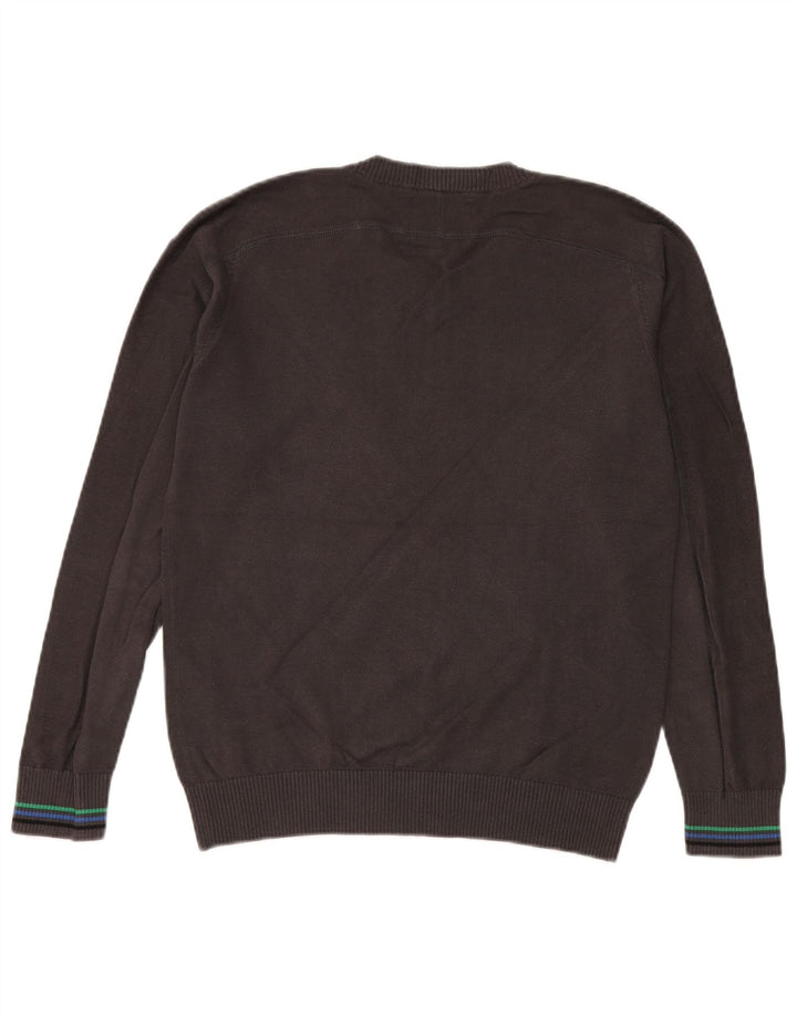 Męski sweter Jack & Jones z dekoltem w kształcie litery V, średnioszary, bawełniany