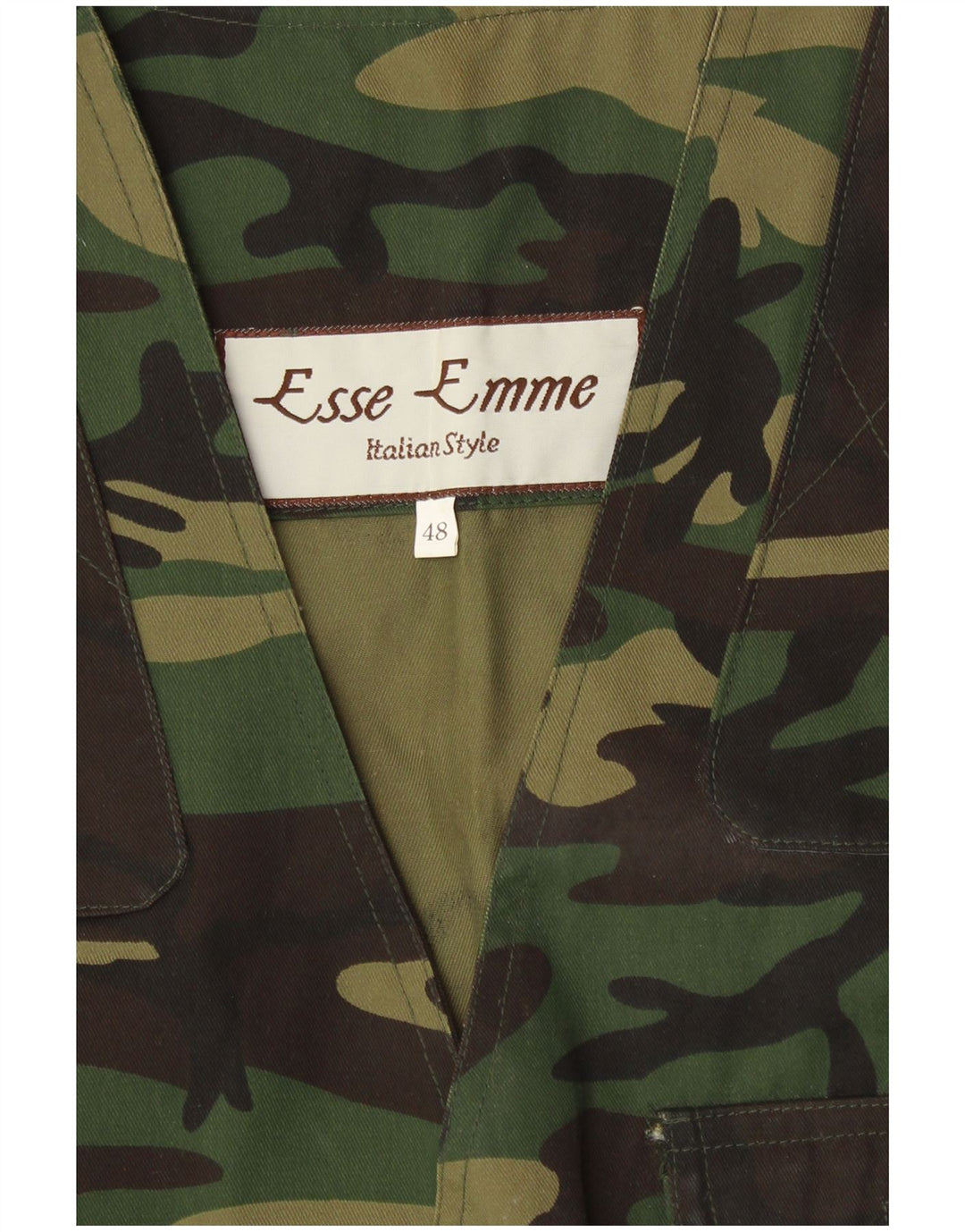 Męska kamizelka użytkowa IT 48 w stylu vintage, w kolorze średnio zielonym, w kamuflażu, z poliestru wojskowego