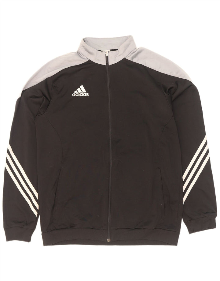 Męska bluza dresowa Adidas, duża, czarna, poliestrowa z blokami kolorów