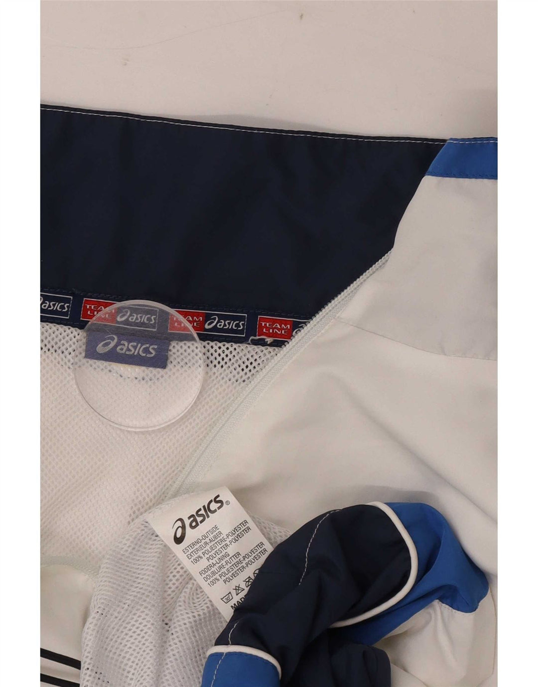 Męska kurtka dresowa Asics 2XL Biały poliester z blokami kolorów