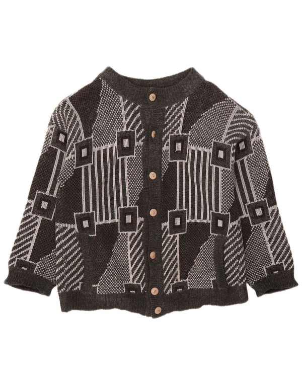 Damski sweter oversize VINTAGE UK 18 XL, szary, geometryczny