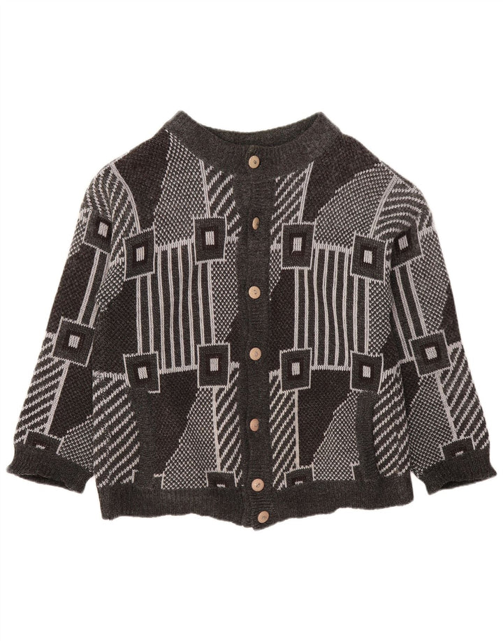 Damski sweter oversize VINTAGE UK 18 XL, szary, geometryczny