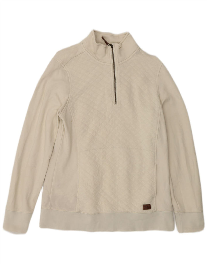 Damska bluza oversize z zamkiem błyskawicznym L.L.Bean UK 10 Small White