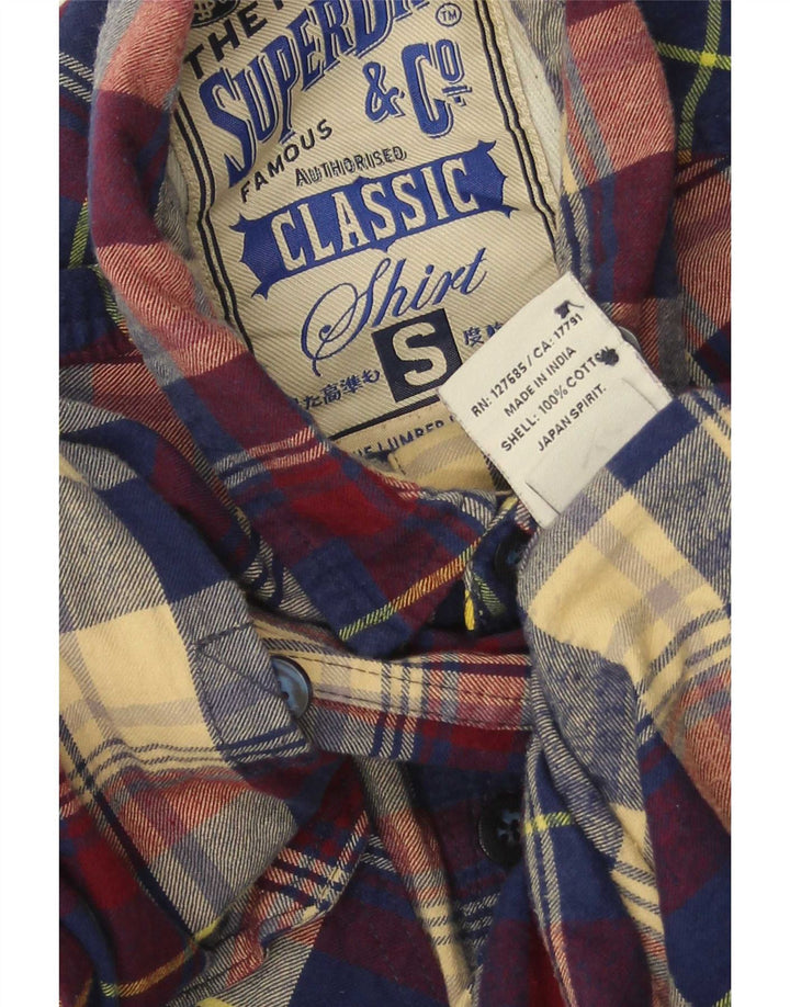 Męska koszula flanelowa Superdry w małą wielobarwną kratę, bawełniana