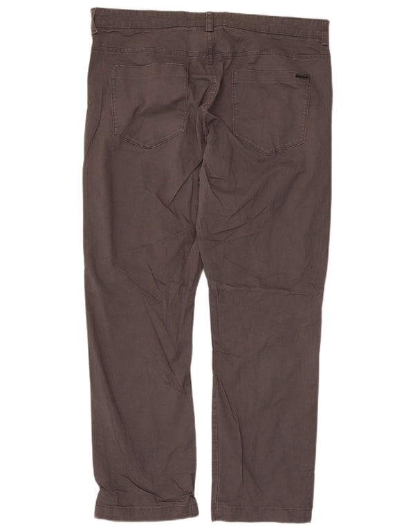 CALVIN KLEIN Męskie proste spodnie codzienne W36 L30 Szara bawełna