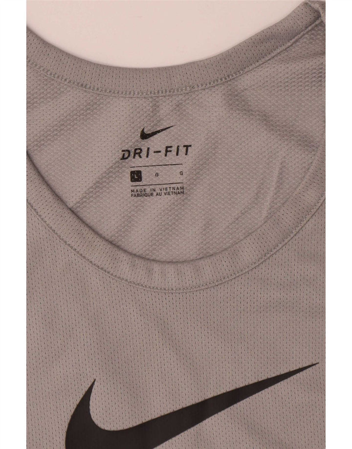Męska kamizelka z grafiką Nike Dri Fit, duża, szara, poliestrowa