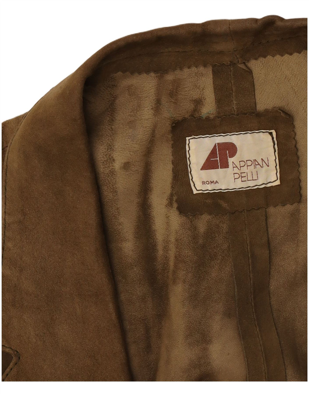 Zamszowa kamizelka damska Vintage UK 14 Średni brąz