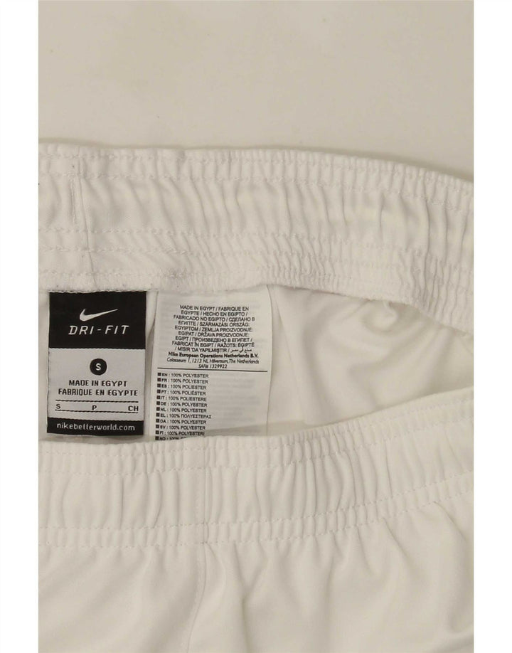 Męskie spodenki sportowe Nike Dri Fit, małe, białe, poliestrowe