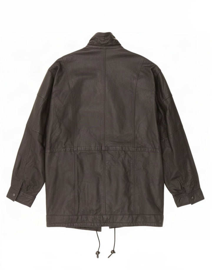 Vintage męska kurtka skórzana typu Duffle UK 42 XL czarna