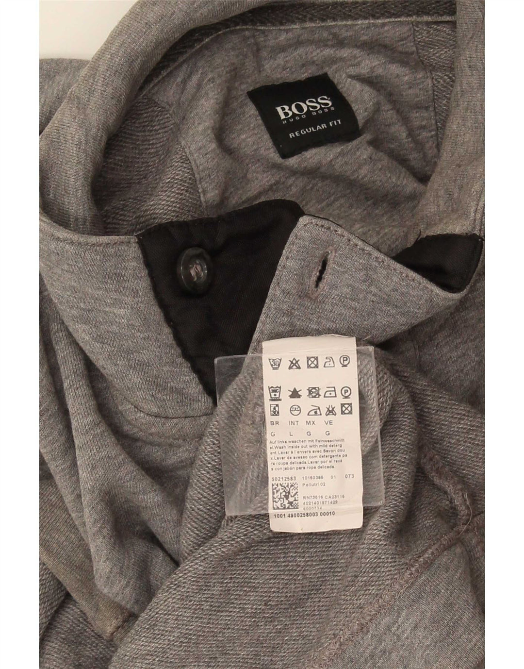 Męska bluza Hugo Boss zapinana na guziki, duża, szara bawełna