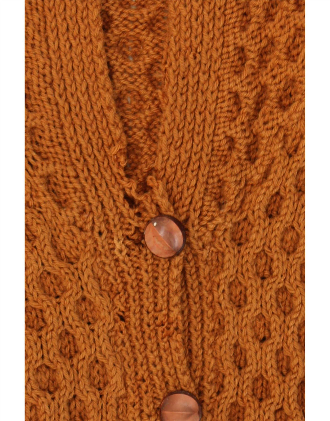 Vintage męski sweter rozpinany UK 14 średni brąz