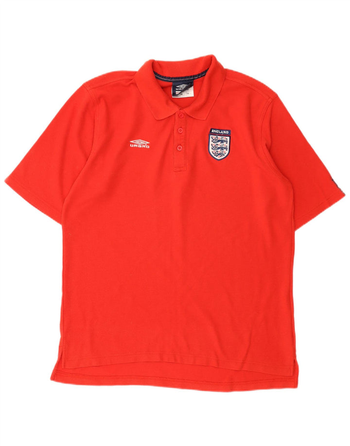 Męska koszulka polo Umbro England z grafiką, duża, czerwona, poliestrowa