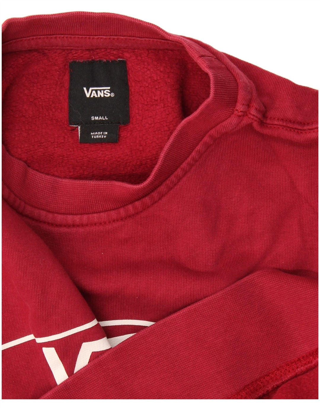 Męski sweter z grafiką Vans, mały, bordowy