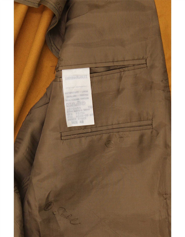 Vintage męski garnitur zapinany na 2 guziki IT 48 Medium W32 L32 Żółta bawełna