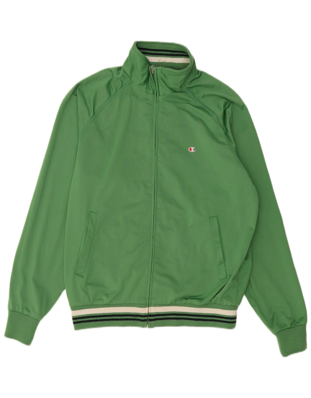 CHAMPION Mens Tracksuit Top Jacket Large Green Polyester