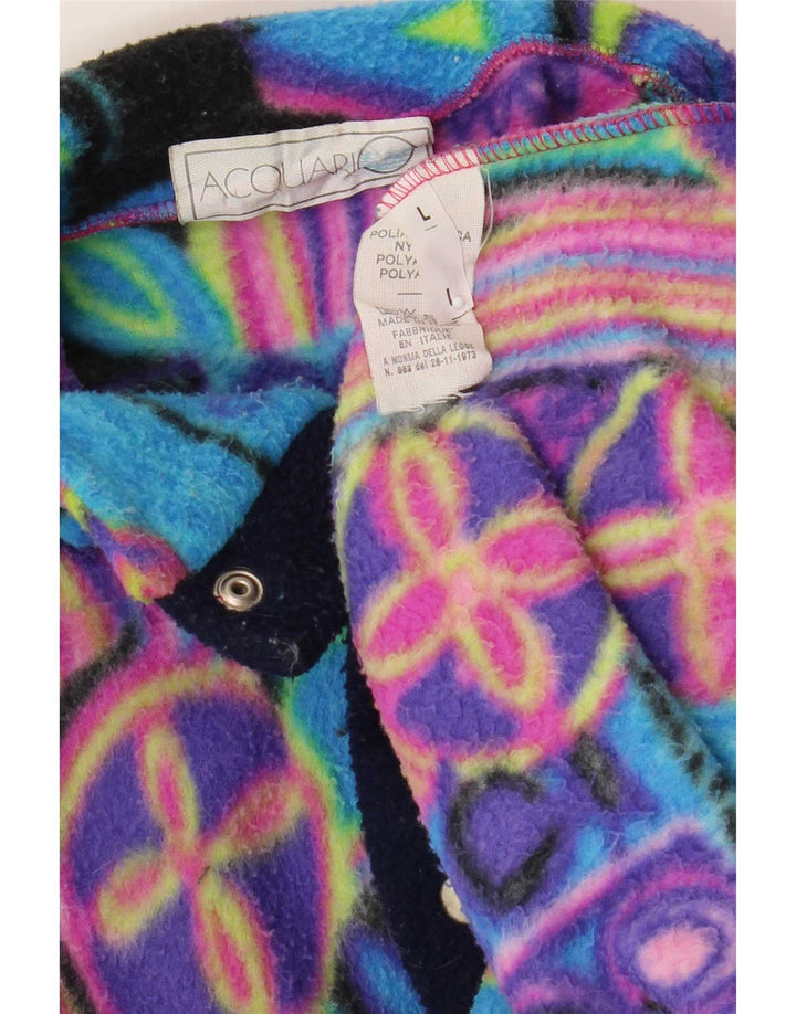 Vintage męski sweter polarowy Anorak, duży, wielobarwny, geometryczny poliamid