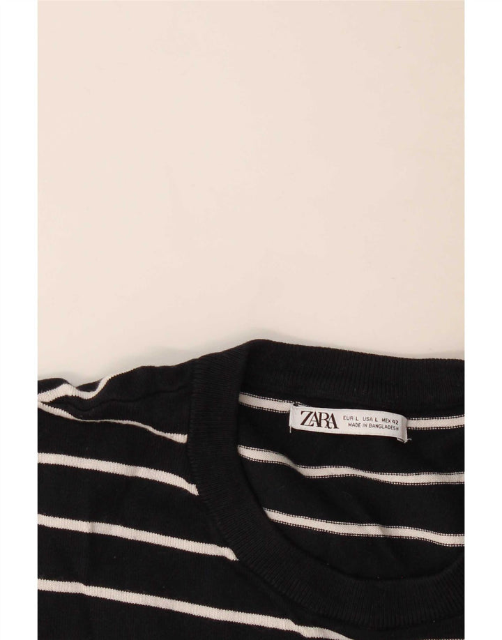 T-shirt męski Zara, duży, granatowy w paski