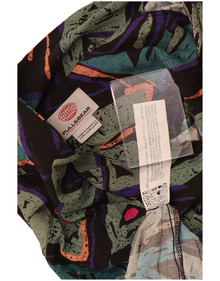 Męska koszula z krótkim rękawem Pull & Bear XL, wielobarwna, geometryczna wiskoza