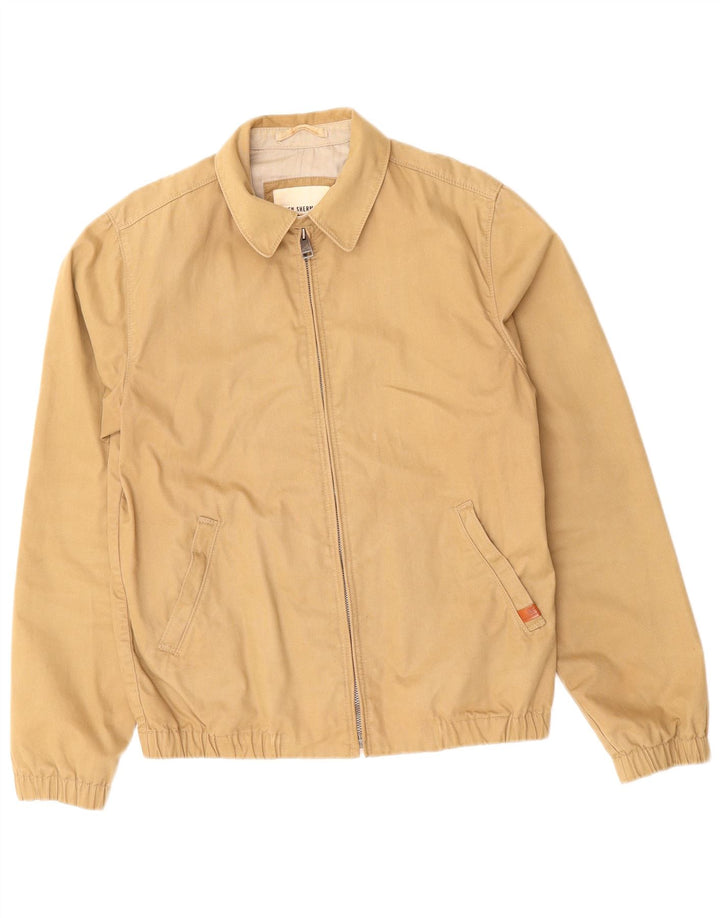 BEN SHERMAN Mens Bomber Jacket UK 36 Small Beige Cotton