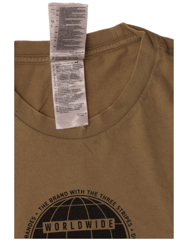 Męska koszulka Adidas Regular Graphic Top Small Khaki Cotton