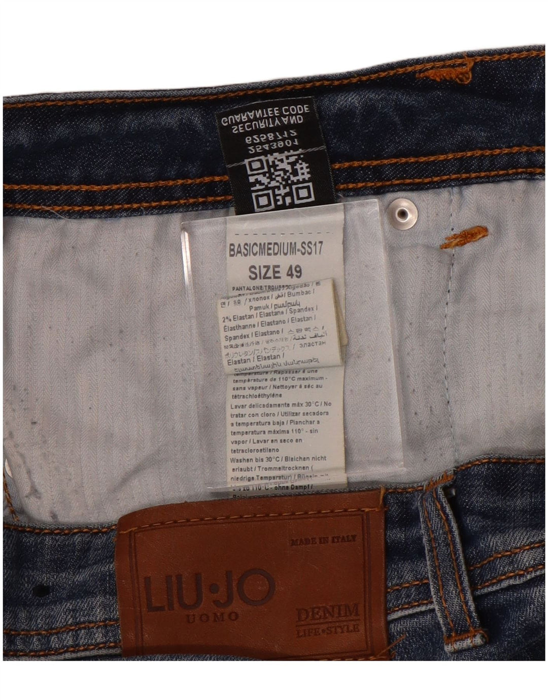Liu Jo Męskie regularne jeansy slim IT 49 Medium W34 L25 Niebieska bawełna