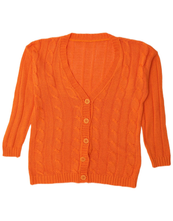 Sweter damski w stylu vintage, brytyjski 16, duży pomarańczowy