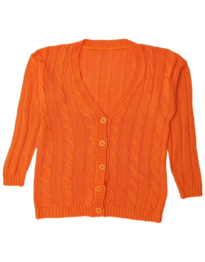 Sweter damski w stylu vintage, brytyjski 16, duży pomarańczowy