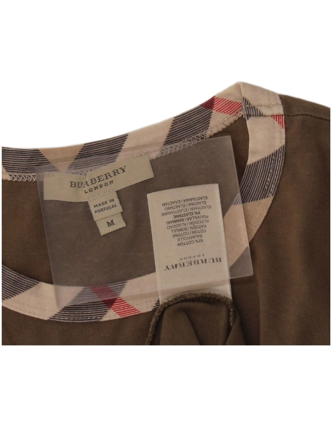 T-shirt damski BURBERRY Top UK 12, średnia bawełna khaki