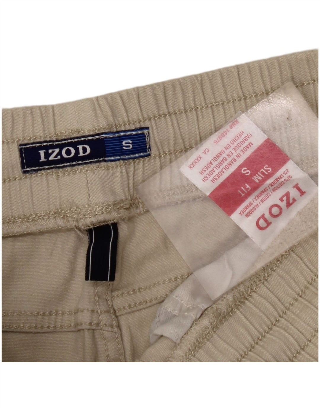 IZOD Męskie spodenki cargo o kroju slim fit, małe W29, beżowe, bawełniane