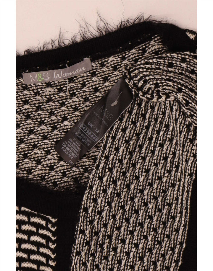 Sweter damski Marks & Spencer UK 12, średni czarny geometryczny