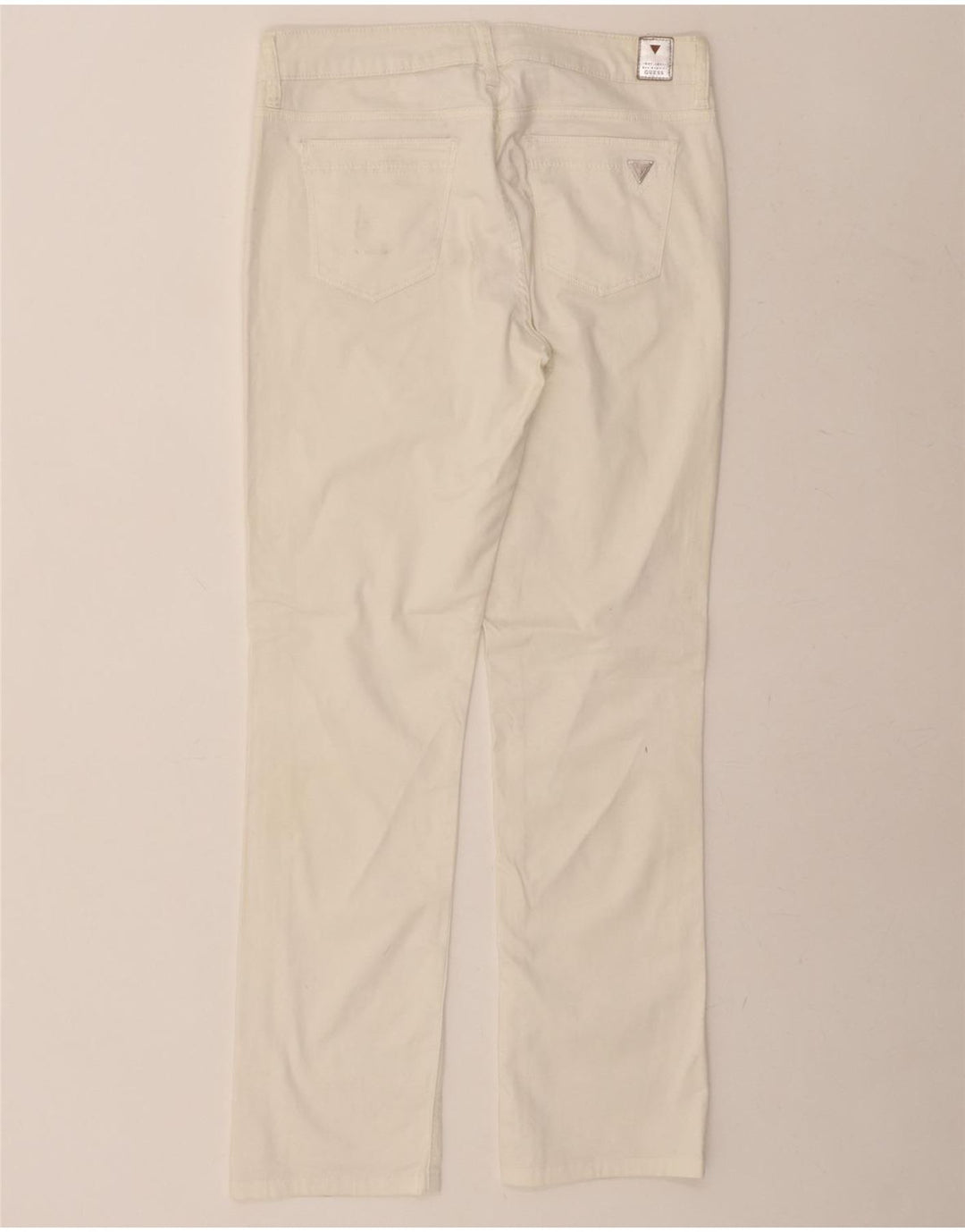 GUESS Womens Straight Casual Trousers W32 L30 White Vintage Guess and Second-Hand Guess from Messina Hembry 