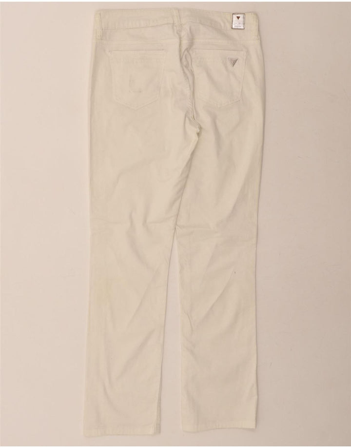 GUESS Womens Straight Casual Trousers W32 L30 White Vintage Guess and Second-Hand Guess from Messina Hembry 