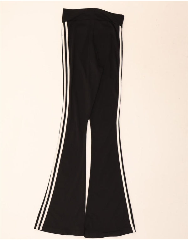 Adidas Womens Flare Tracksuit Trousers UK 8 Small  Black Polyester