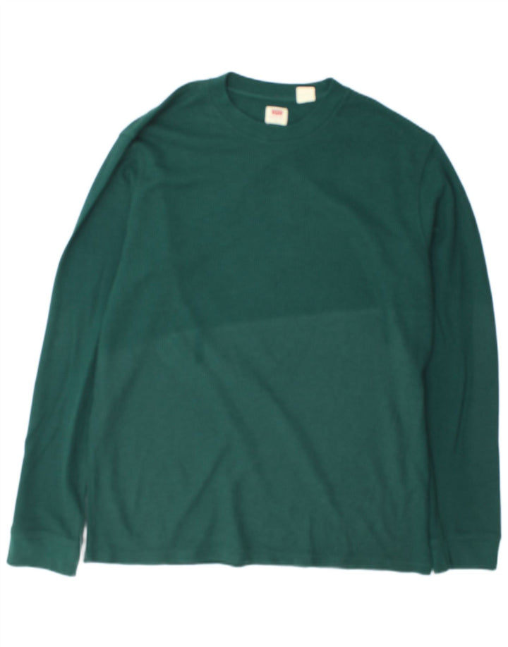 Męski standardowy top Levi's z długim rękawem, duży, zielony, bawełniany