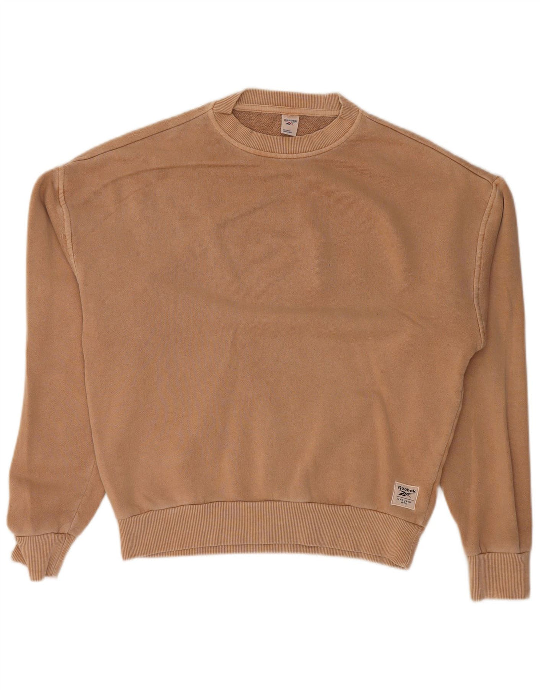 Damska bluza oversize REEBOK UK 4/6 XS beżowa bawełna