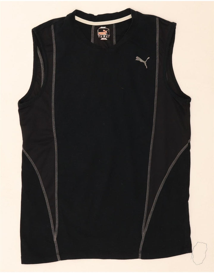 PUMA Womens Vest Top UK 14 Medium Black Cotton Vintage Puma and Second-Hand Puma from Messina Hembry 