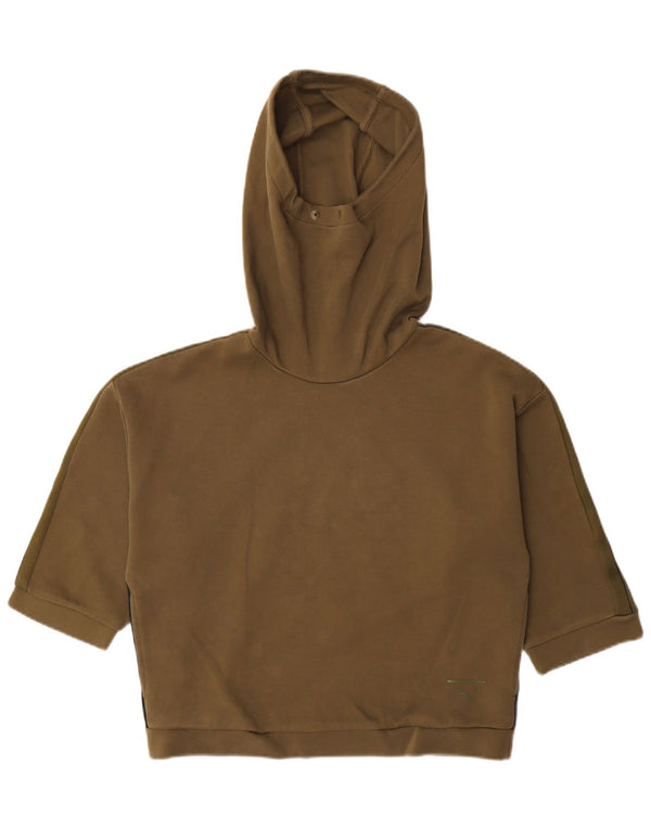 Damska bluza z kapturem Puma z rękawem 3/4, UK 10, mała, khaki, blok kolorów