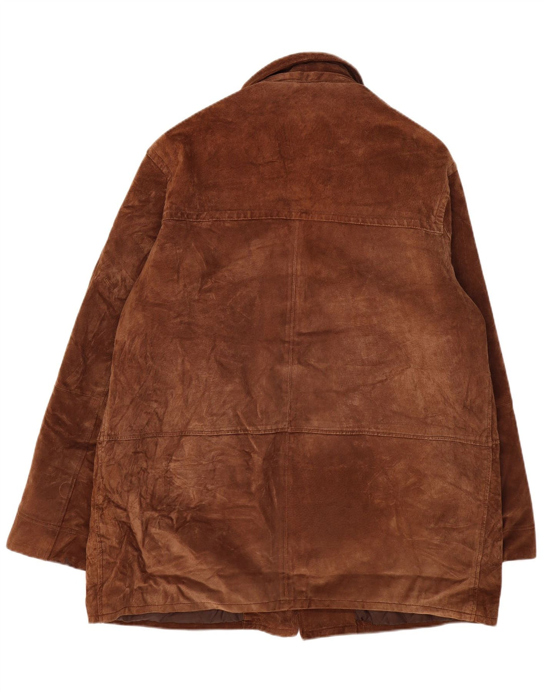 Vintage męski zamszowy płaszcz wiatrówka IT 56 3XL brązowa skóra