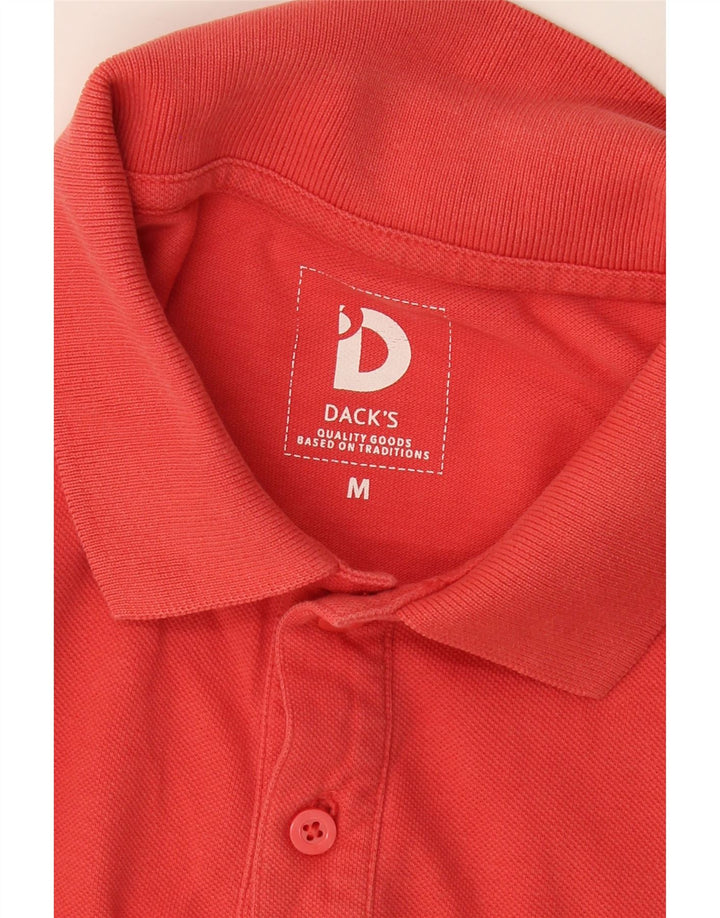 DACK'S Mens Polo Shirt Medium Red Cotton Vintage Dack's and Second-Hand Dack's from Messina Hembry 