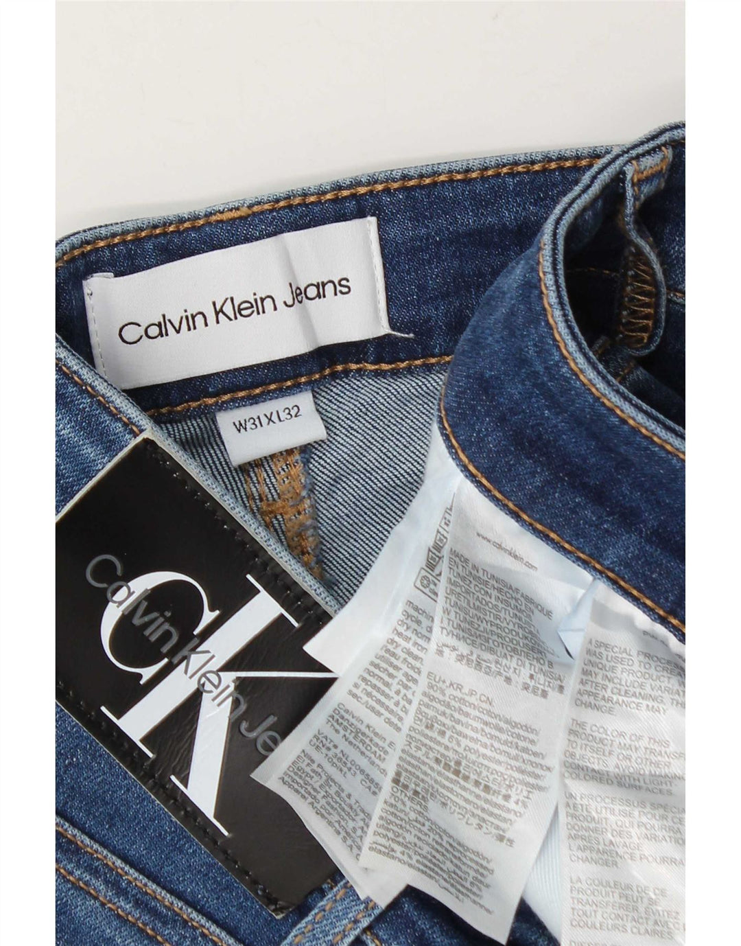 Męskie proste dżinsy Calvin Klein W31 L27 Niebieskie bawełniane