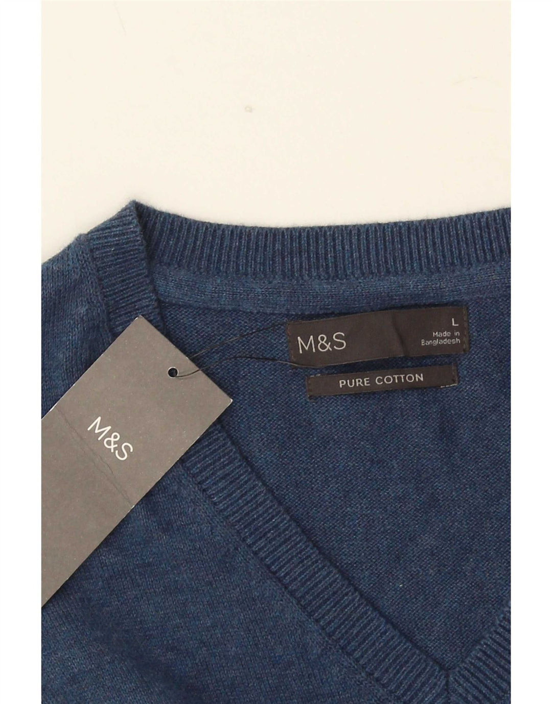 Marks & Spencer Męski podkoszulek bez rękawów, duży, granatowy, bawełniany