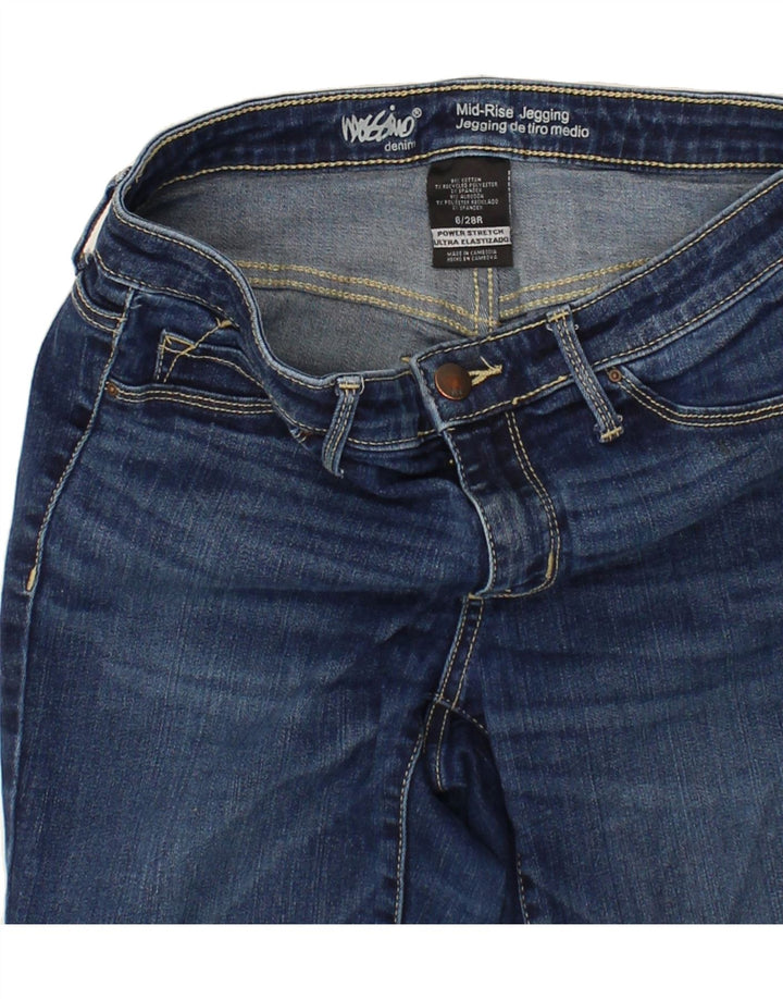 MOSSIMO Womens Mid Rise Jegging Jeans US 6 Medium W28 L29 Navy Blue Cotton Vintage Mossimo and Second-Hand Mossimo from Messina Hembry 