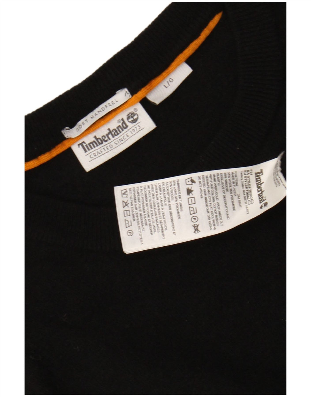 Damski sweter TIMBERLAND z okrągłym dekoltem UK 16, duża czarna wełna